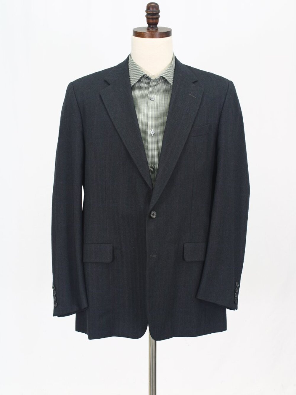 Hickey Freeman 42L Gray Blazer Sport Coat Jacket 2-Button Check M542